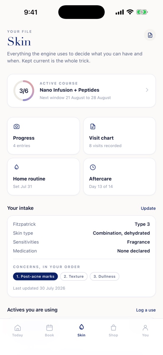 Sensora app — your skin file