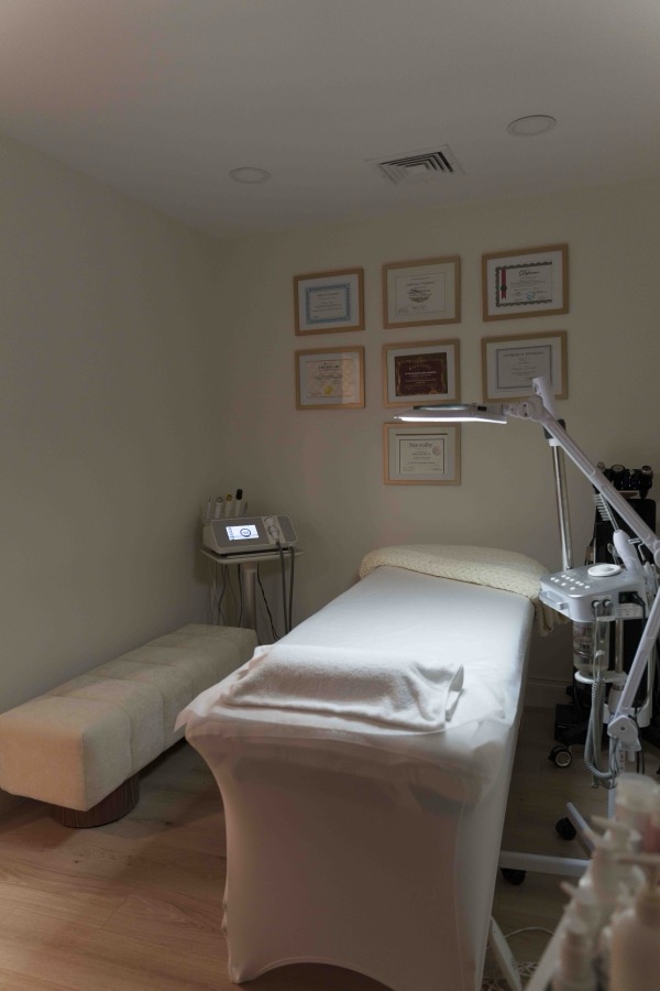 Treatment room with certificates